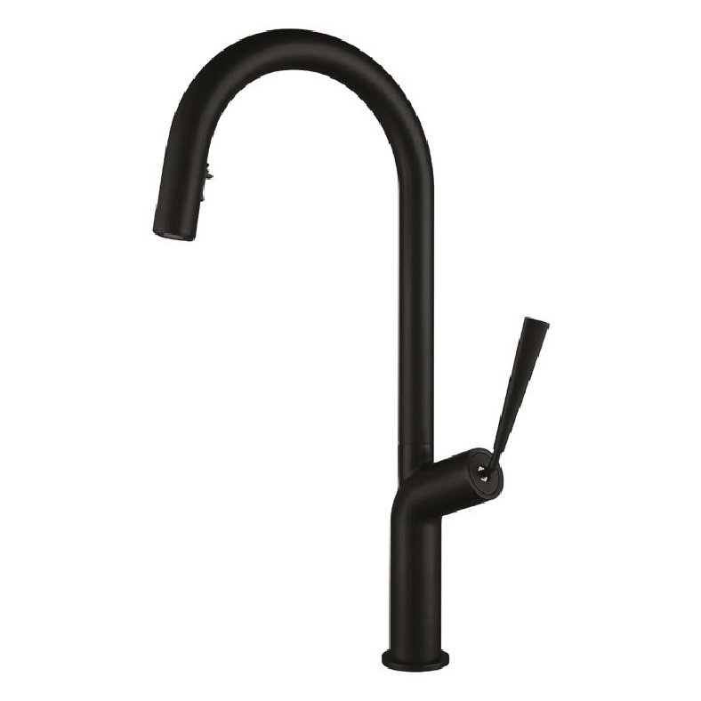 1318B Black Spiral Kitchen Sink (Mixer) Tap