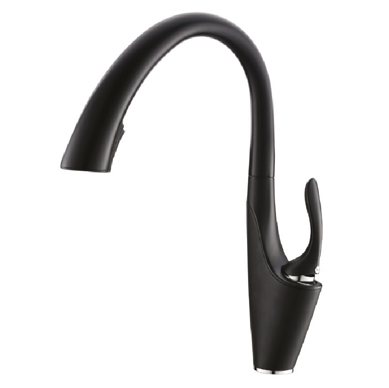 1328Mb Matte Black Spiral Kitchen Sink (Mixer) Tap