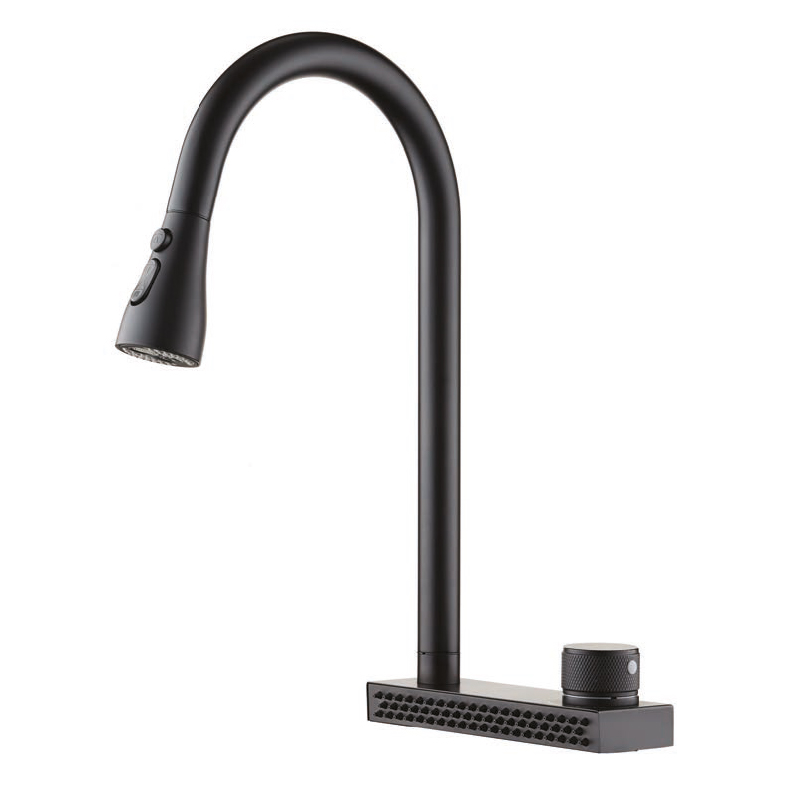 1330B Black Spiral Waterfall Kitchen Sink (Mixer) Tap