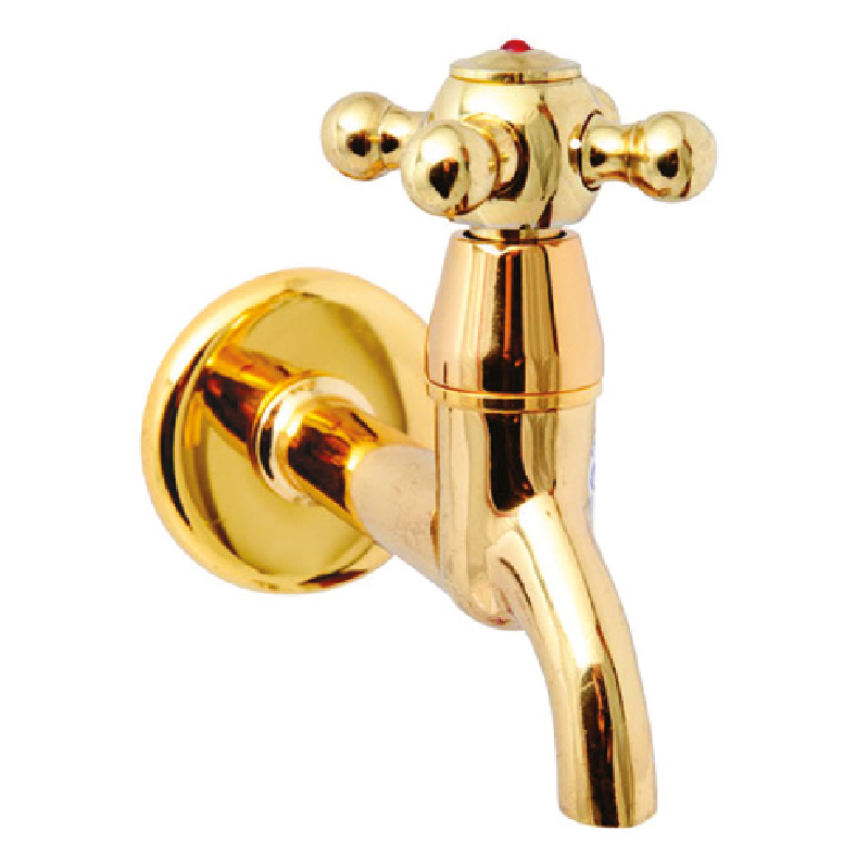 2598 Gold Tall Pillar Basin Tap