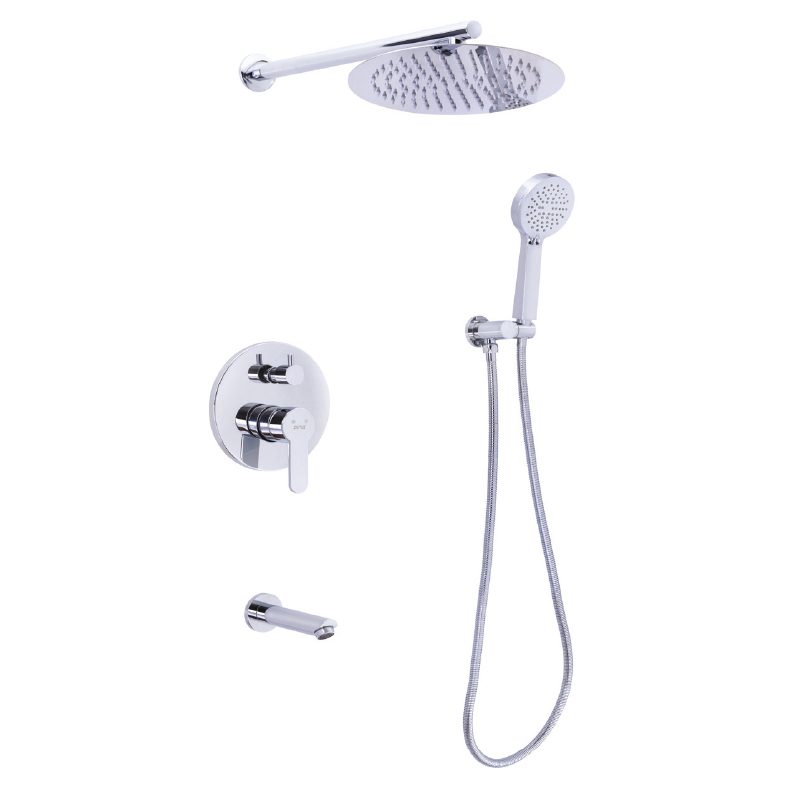 4569 Wall-Mounted Concealed Shower System (Chrom)(Round)