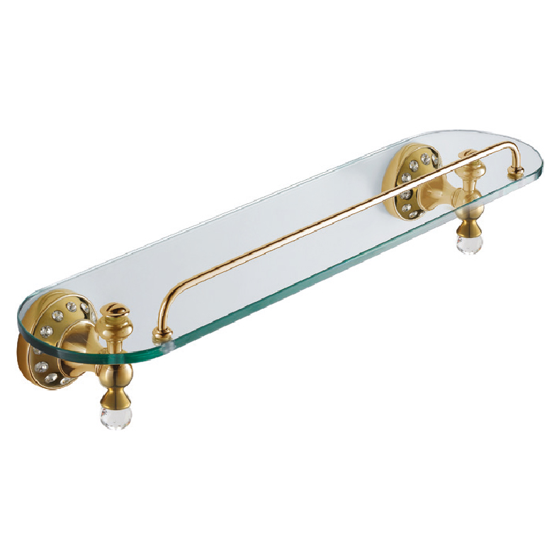 Pgc3501 Anatolia Gold Crystal Bathroom Glass Shelve