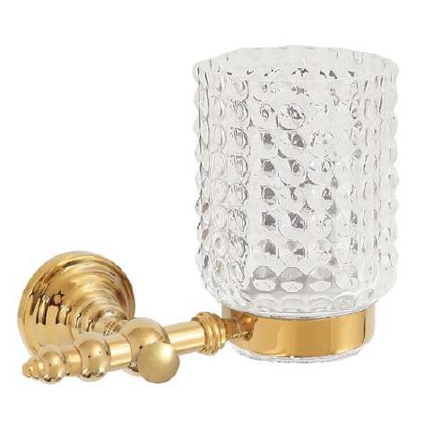 Pmg2656C Mira Gold Toothbrush Holder (Glass Chamber)