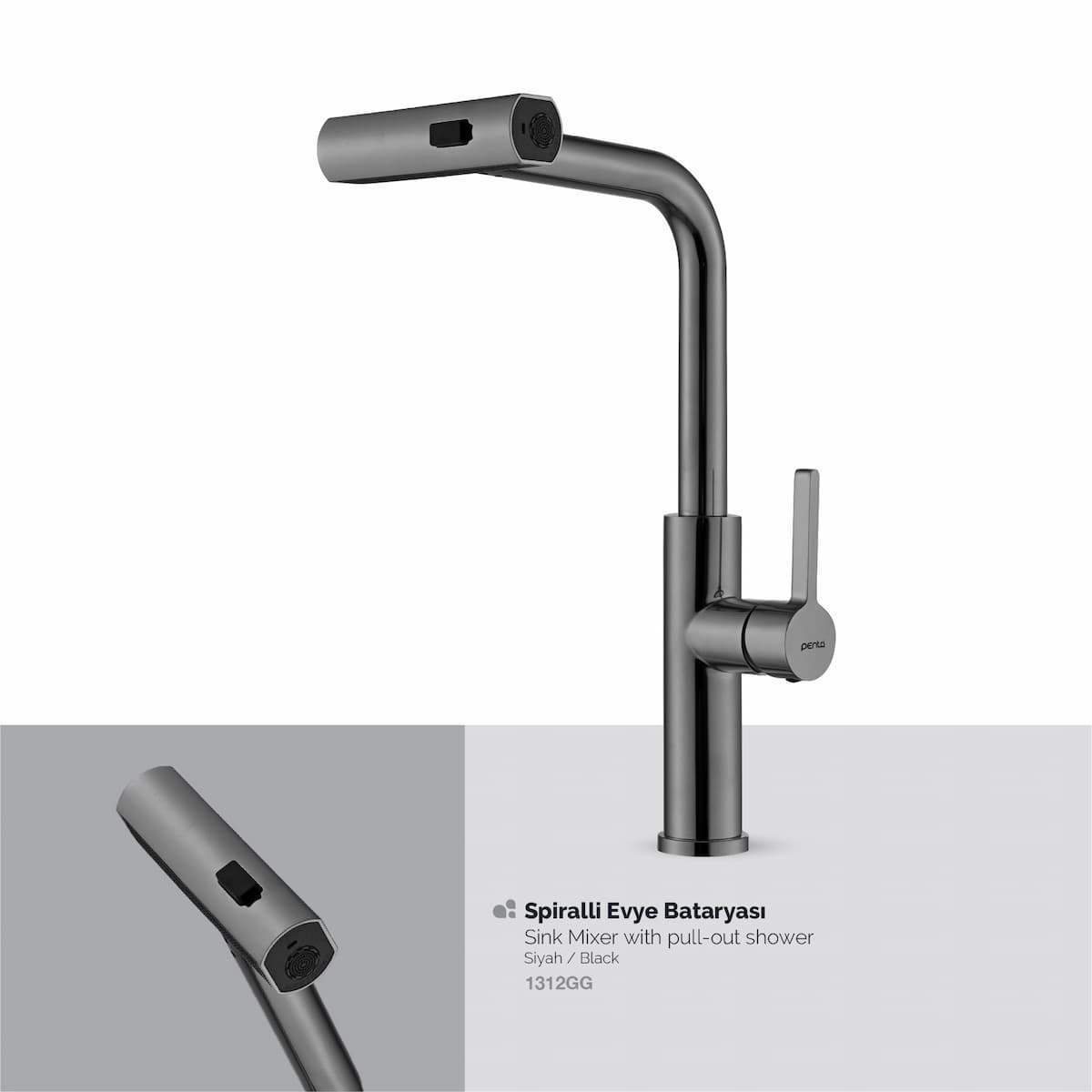 1312GG Fonksiyonel Spiralli Evye Bataryası Siyah